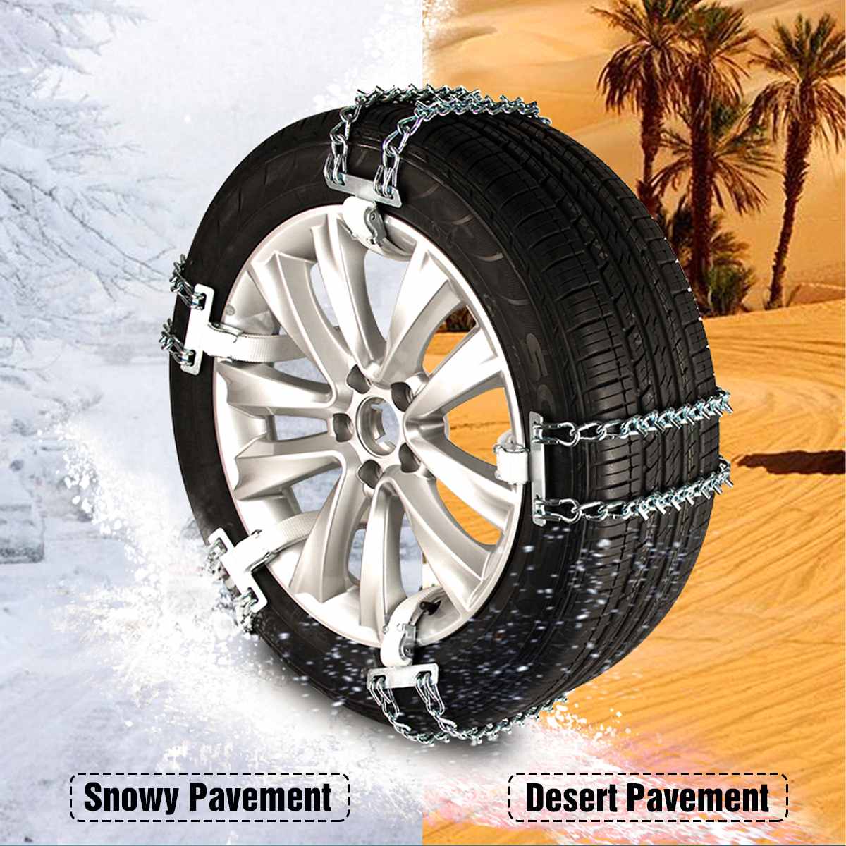 Universel voiture neige chaînes pneu pneu roue anti-dérapant chaîne réglable résistant à l'usure acier hiver utilisation glace neige boue sécurité routière