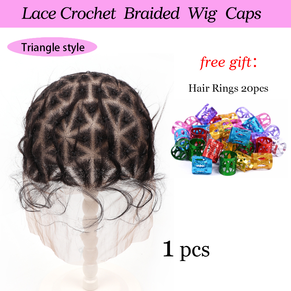 Cuffia per parrucca all'uncinetto con fascia elastica regolabile antiscivolo Cuffia per parrucca intrecciata per capelli Cuffia piena in pizzo pre annodata con capelli del bambino per realizzare parrucche: Grey/Green