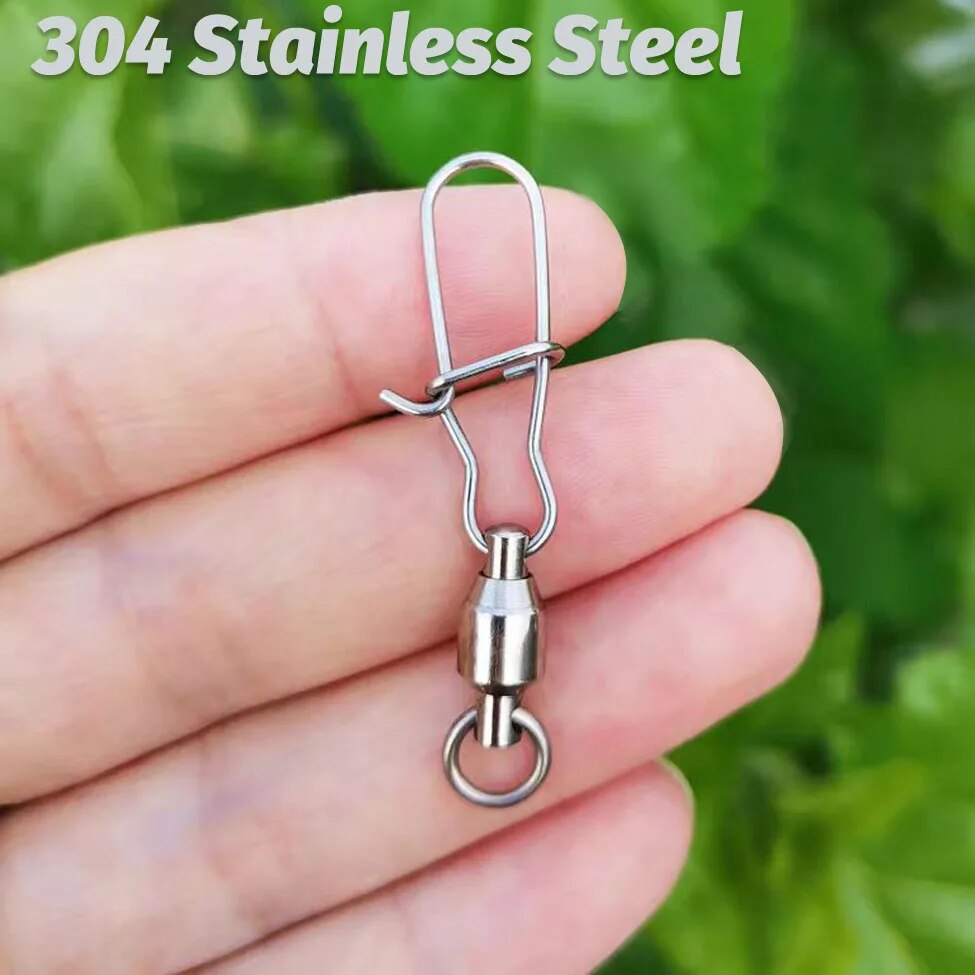 GOBAIT 20 pièces connecteur à pression pivotant broche roulement à billes anneau roulant boucle Kit Pesca ligne de leurre connecter serrure croisée outils de pêche