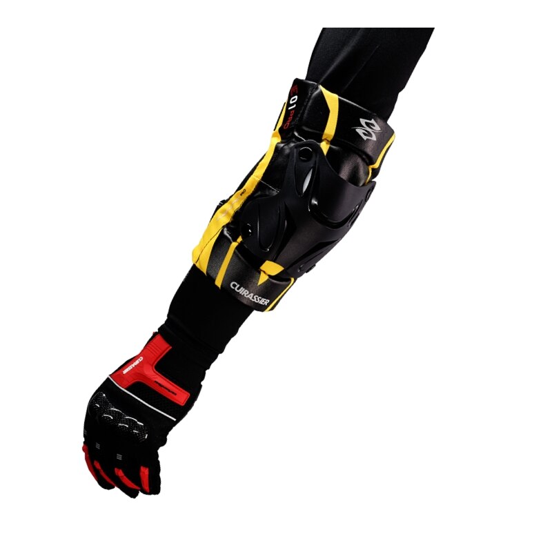 Cuirassier K01-3 Motorcycle Knee Pads Set Knee Protector Moto MX MTB Motocross Protective Gear Knee Guards Kneepad Protection: E01-3-Lemon Yellow