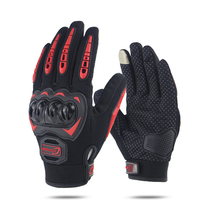 Mens Motorcycle Gloves Touch Screen Protective Moto Motocross Gloves Man Motorcycle Gloves Warm Waterproof Windproof Gloves: B44Red / S
