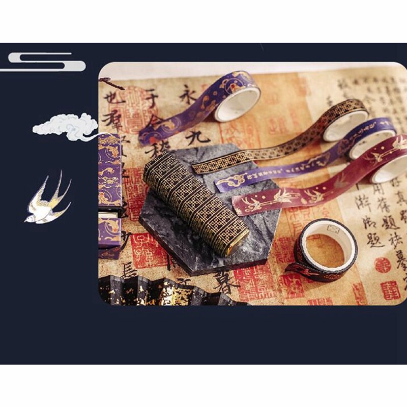2Set Retro Chinese Stijl Masking Washi Tape Set Decoratieve Plakband Voor Diy Scrapbooking Sticker Label-D & een