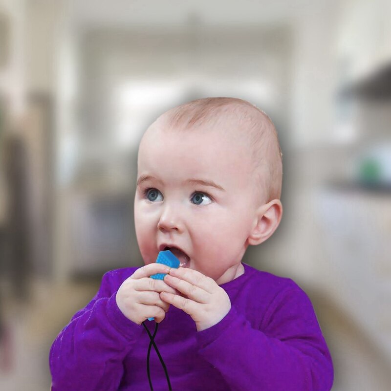 Mordedor de silicona para bebé de dentición collar Molar palos niños morder de grado de alimentos de la boca Molar juguete cordón palo con