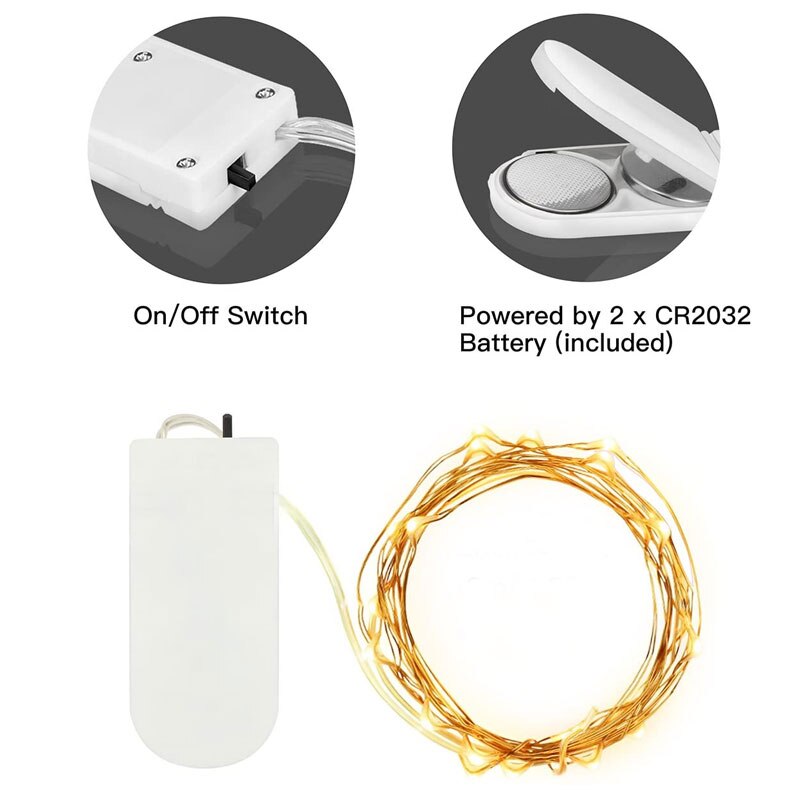 Warm White Led Fairy Lights Copper Wire Led String Lights Battery Powered Fairy Lights Year Christmas Garland Decorations