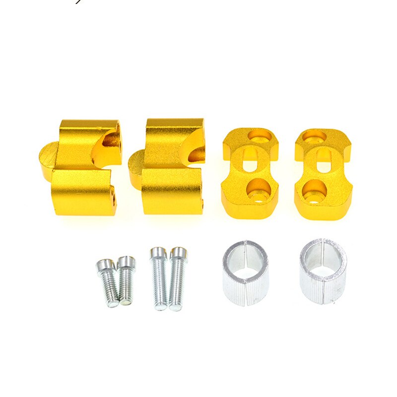 2 Pieces CNC 22mm 28mm Off road Motorcycle Bar Clamps Handlebar risers Adapter for 7/8" 1-1/8 Pit Dirt motorbike: gold