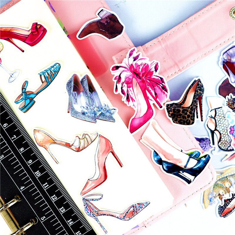 28pcs cute Luxury shoes stickers Waterproof Sticker For Luggage Car Guaitar Skateboard Phone Laptop Bicycle Stickers