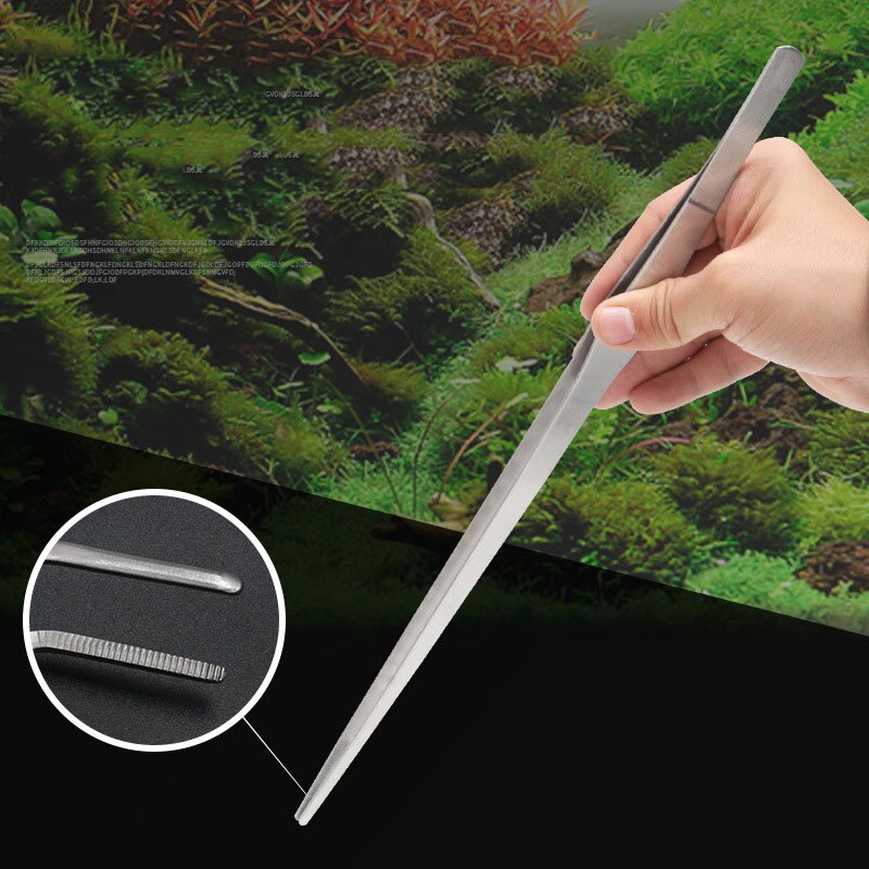 Aquatic Plant Pincet Rvs Aquarium Pincet Tang Rechte Curve Lange Tang Clip Fish Tank Plant Aquascape Gereedschap