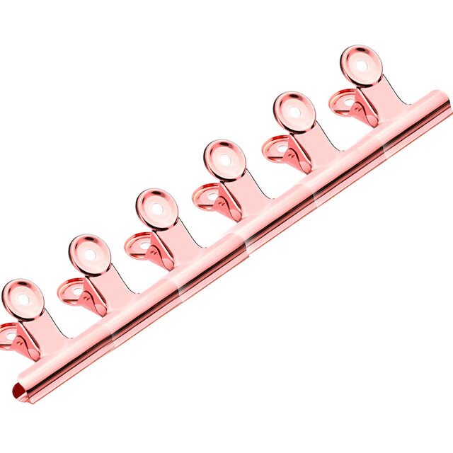 Extensión de uñas de fibra de vidrio para uñas, extensión de uñas de seda, puntas acrílicas de oro rosa, herramienta para pinchar uñas: 6Pcs Rose Gold Clips