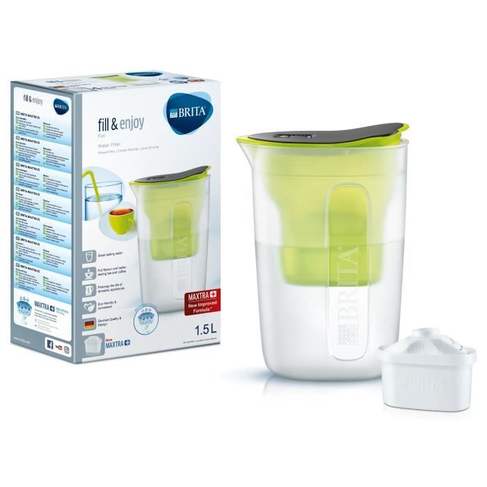 BRITA FUN Jarra filtrante verde + 1 cartucho de repuesto