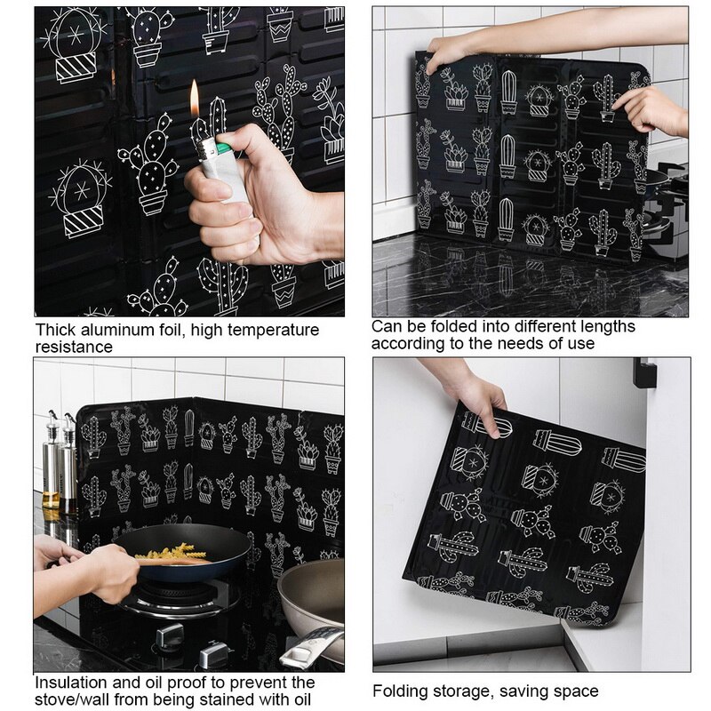 Huis Keuken Kachel Folie Plaat Voorkomen Olie Splash Koken Baffle Keuken Tool Aluminiumfolie Keuken Olie Splash Guard #35