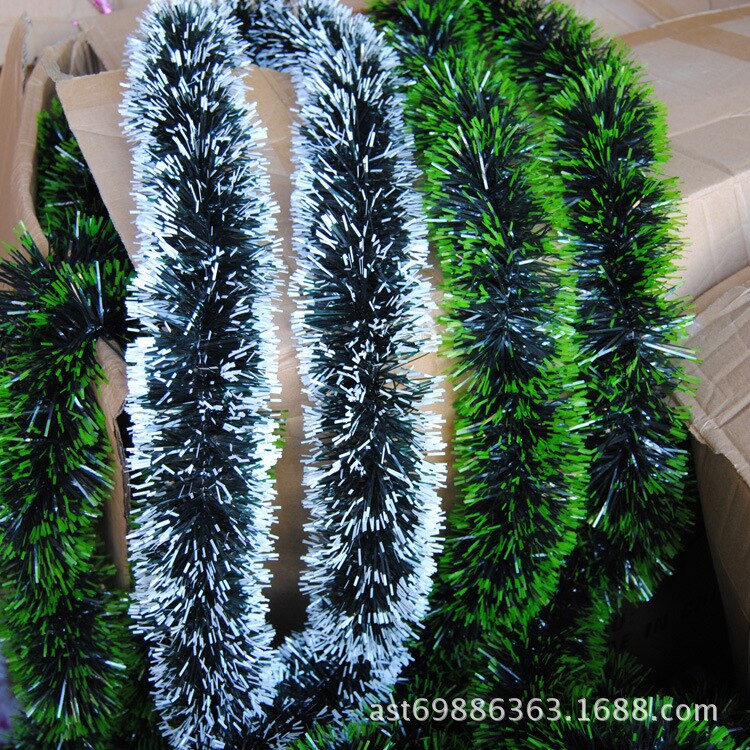 Tops de lana con bordes verdes y blancos, borde verde nebloso, borde verde, estilo, Navidad, boda, celebración, vacaciones, Col decorativa, 2 M