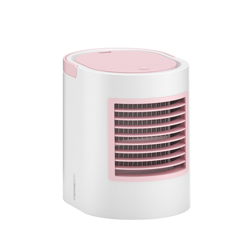 Mini Portable Air Cooler Fan Air Conditioner With Led Mood Light Desktop Air Cooling Fan Humidifier For Home Office#y#g40: Pink