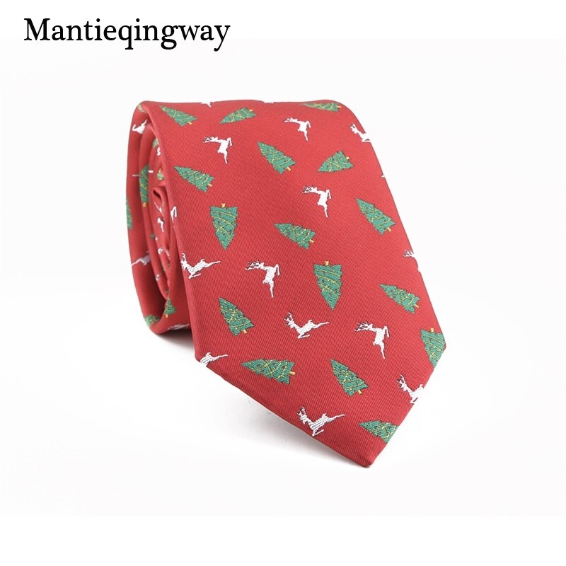 Male Suits Christmas Neck Ties for Mens Snowflake Pattern Polyester Necktie Business Wedding Neck Ties