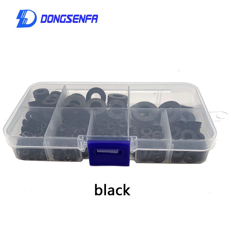 Rondelles plates en plastique Nylon | Blanc/noir M2/M2.5/M3/M4/M5/M6/M8/M10 joints d'espacement d'isolation Kit de 600 pièces: Black