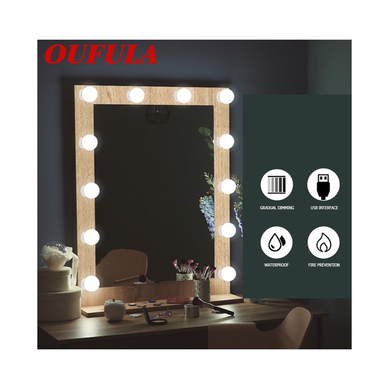 Outela turhamaisuus valo hollywood usb kosmeettinen peili polttimo led valo kosketusviritys merkkijonoon piilotettu johdotuksen kierto