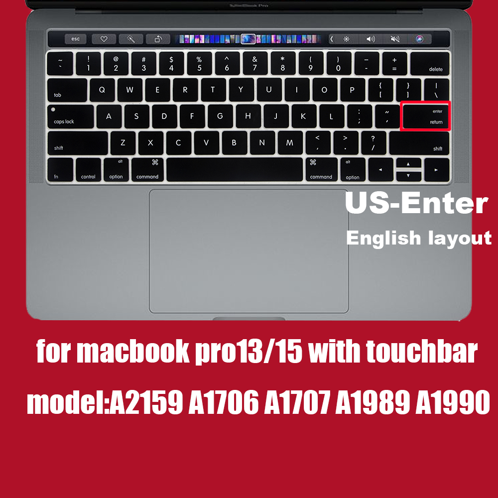 Kannettavan tietokoneen näppäimistön suojus eu&us näppäimistön kotelon suoja macbook prolle 16 13 air 12 15 touchbar malli  a1706 a 1466 a 1708 1990 2 a 1398 a 1534