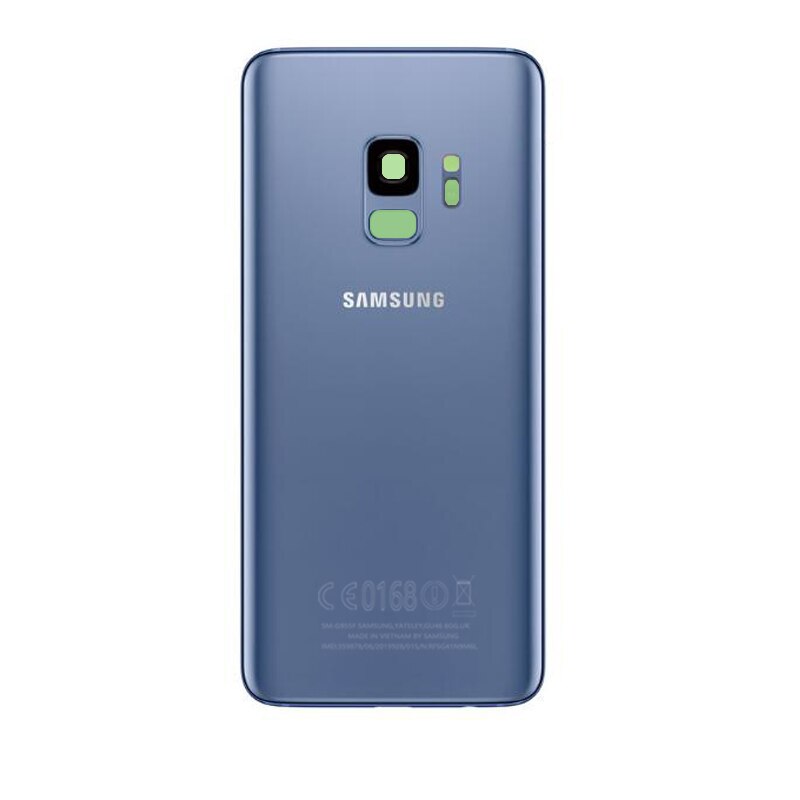 Oryginalna tylna szyba do SAMSUNG Galaxy S9 G960 G960F/S9 + S9 Plus G965 G965F pokrywa baterii obudowa na tył telefonu z obiektywem aparatu: S9 Blue