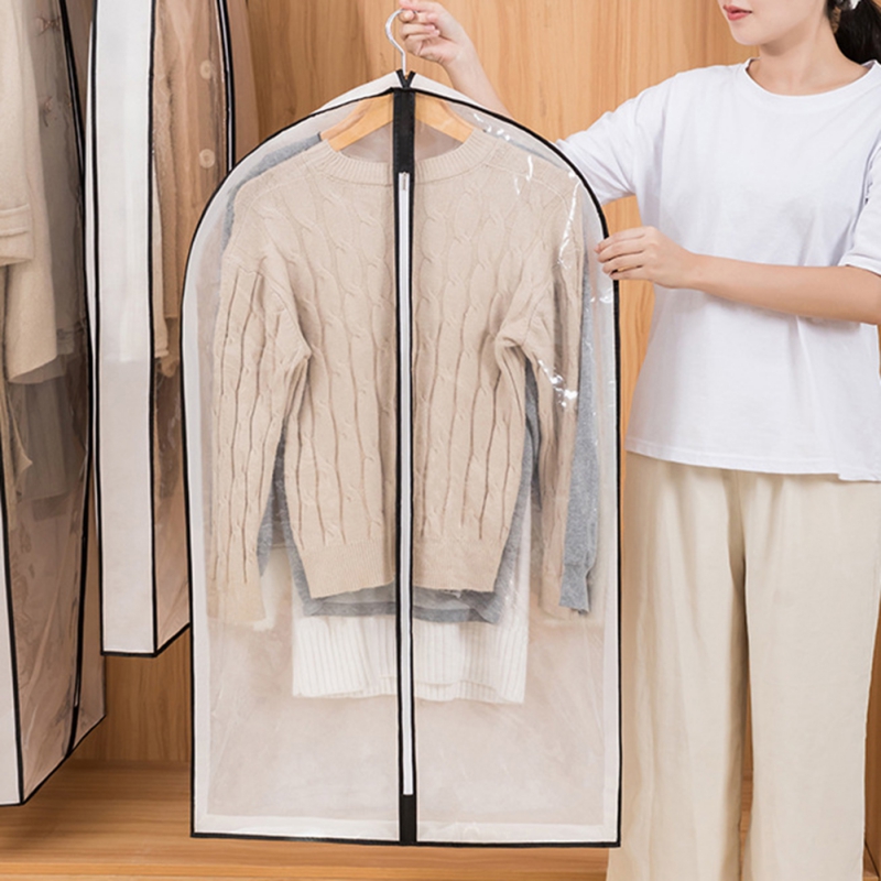 1pc Hängende Kleidung Lagerung Tasche Staub-nachweisen Abdeckung für Mäntel Hemden zur Seite fahren Anzug Lagerung Organizer Kleiderschrank Abdeckungen für kleidung