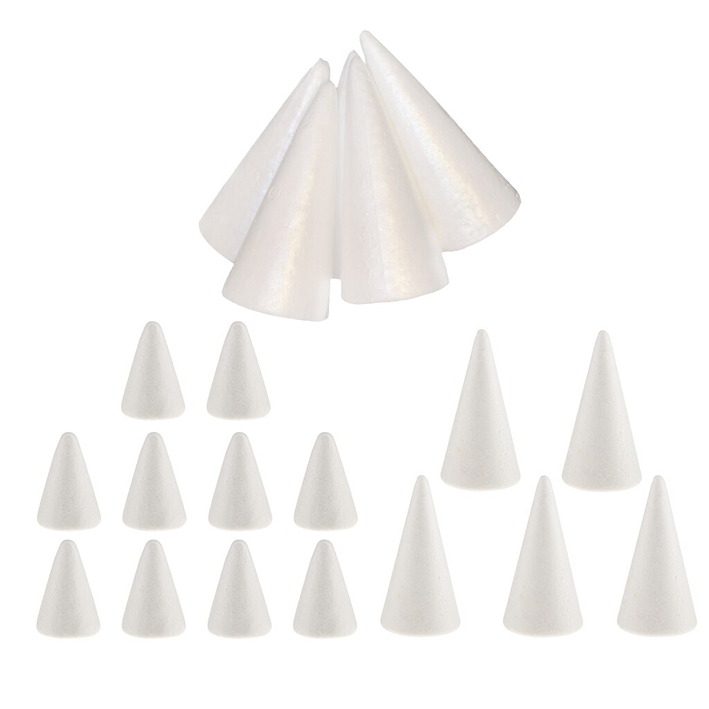 Mousse de styromousse en polystyrène 20 pièces | Cône soi-même de sapin de noël pour enfants, pour enfants, 70/100/150mm