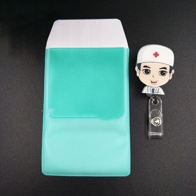 Leuke Cartoon Intrekbare Werk Naam Tags Id Badge Met Pvc Lekvrije Pen Pouch Kantoorbenodigdheden Artsen Verpleegkundigen: NO.7