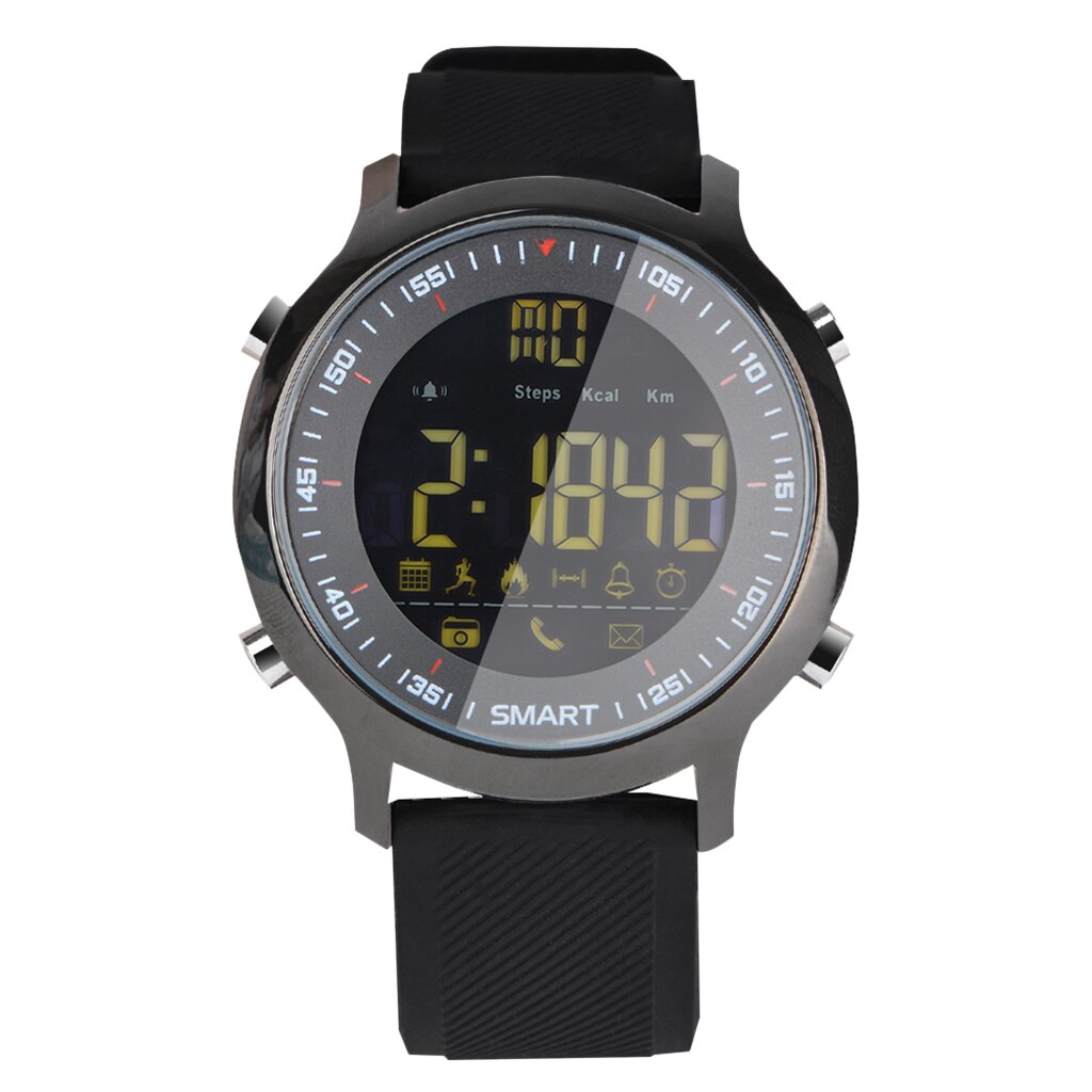 Mannen Smartwatch Stappenteller Android Telefoon Bluetooth Outdoor Zwemmen Sport: Black