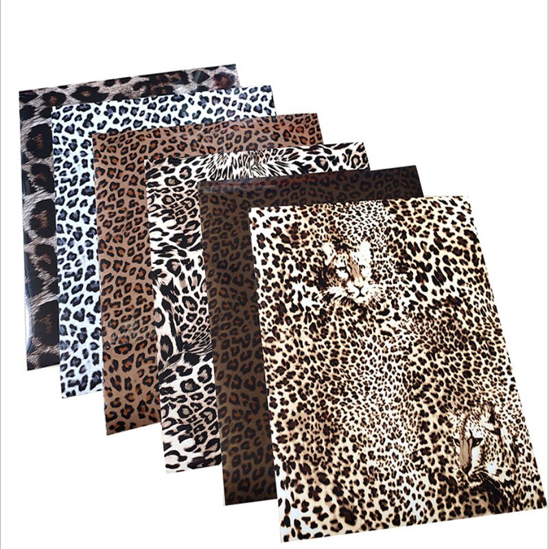 5 ark brun leopard vinyl värmeöverföring premium vilda djur tryck iron-on htv värmeöverföring vinyl för plagg 10*12 tum