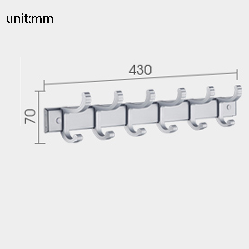 Crochet mural porte-manteau en aluminium, espace libre poinçon porte-manteau wx7241111: 6 hook