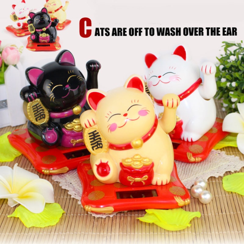 chinese Lucky Wealth Waving Cat Gold Waving Hand Cat Home Decor Welcome Waving Cat sculpture statue decor