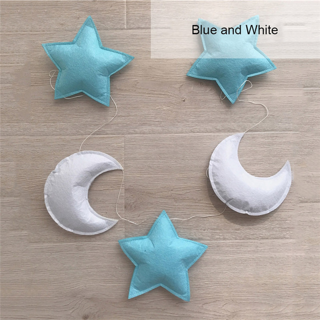 Nordic Baby Room Handmade Nursery Star Garlands Christmas Kids Room Wall Decorations Photography Props Decorations baby shower: H