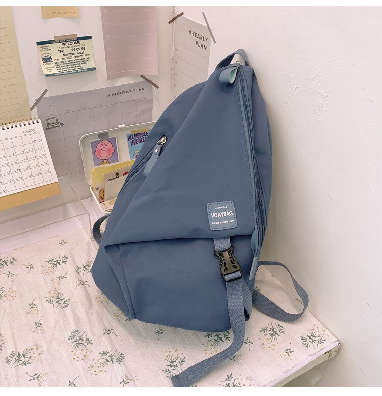 Nylon School Bags for Teenage Girls Large Capacity School Laptop Backpacks Women Travel Shoulder Bags College Students Bookbags: Blue / Only backpack