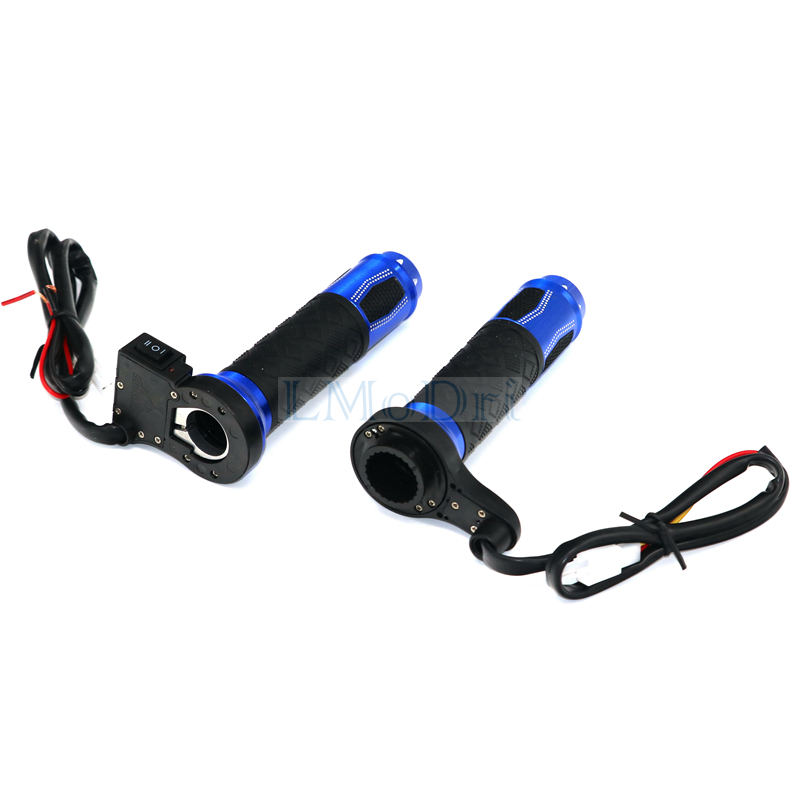 LMODRI Motorcycle Electric Heated Grips Motorbike Grip ATV Scooter 22mm 7/8" Handlebar Hand Warmer Aluminum 12V
