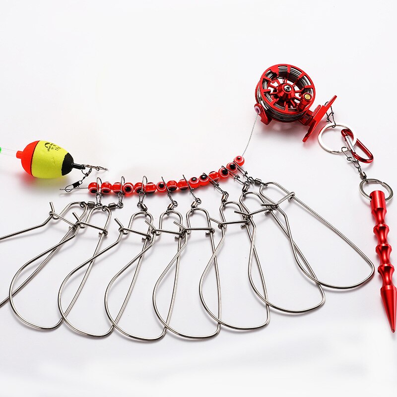 Vissen Lock Gesp Met Reel Rvs Lanyard Levende Vis Lock Riem Visgerei Stringer Visdobbers Reel Beste