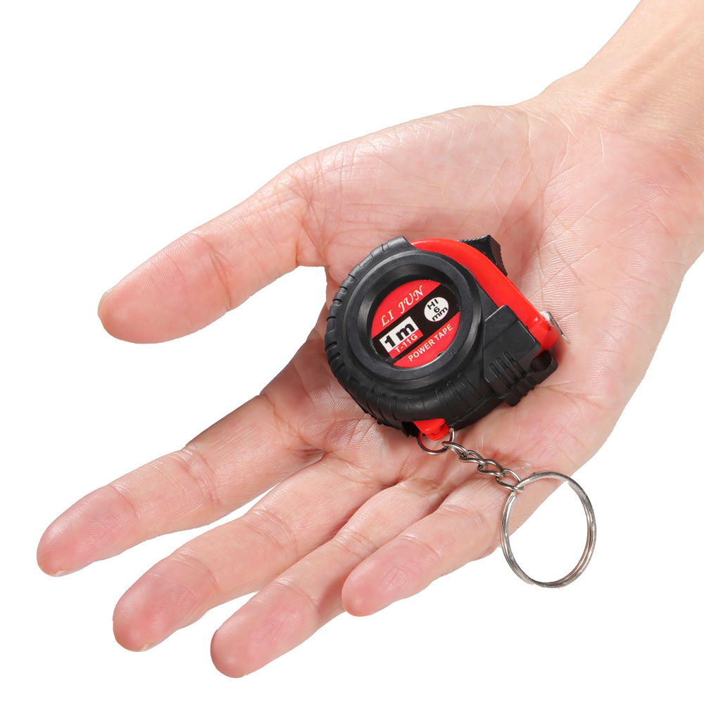 Car Key Rings Accessories Mini Pocket Ruler Tape Measure Keychain Retractable Size Metric1m Men Bulk Clasp Sholesale