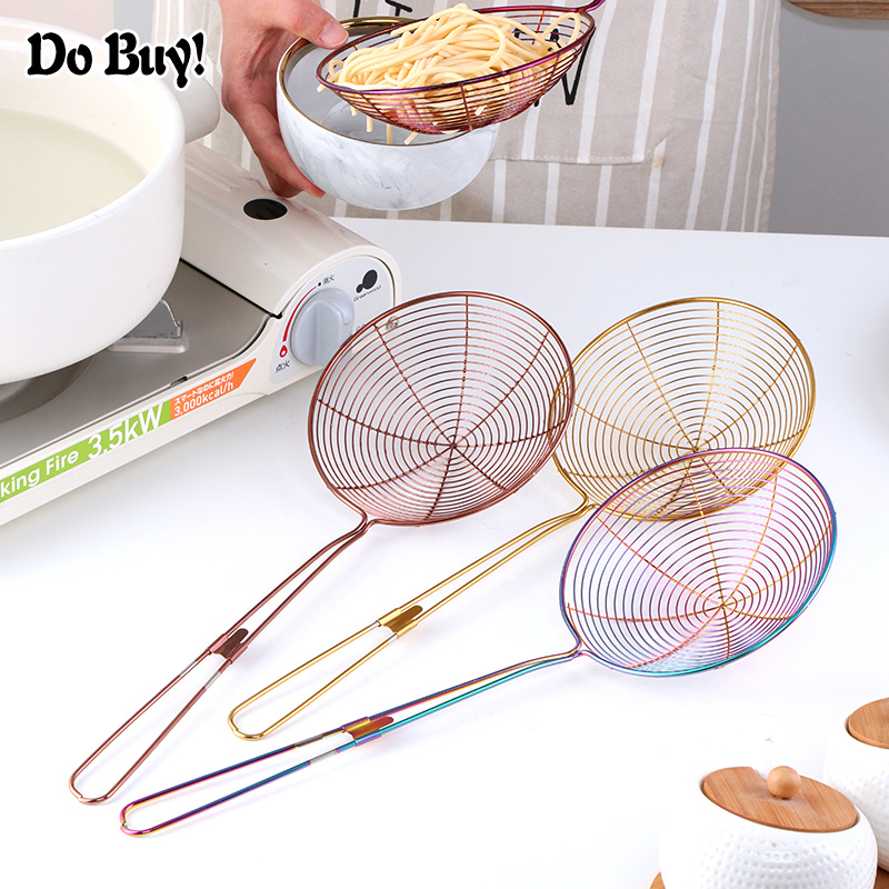 1 stk mesh si rustfrit stål holdbart køkkenmel håndholdt skærm mesh si mel sigte olie si dørslag