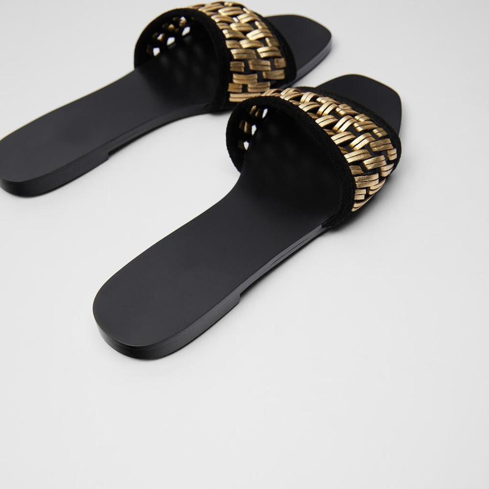 Mærke sko kvinder udendørs sommer tøfler plus størrelse 35-41 dame strand slide flip flops nitte åben tå kvindelige flip flops