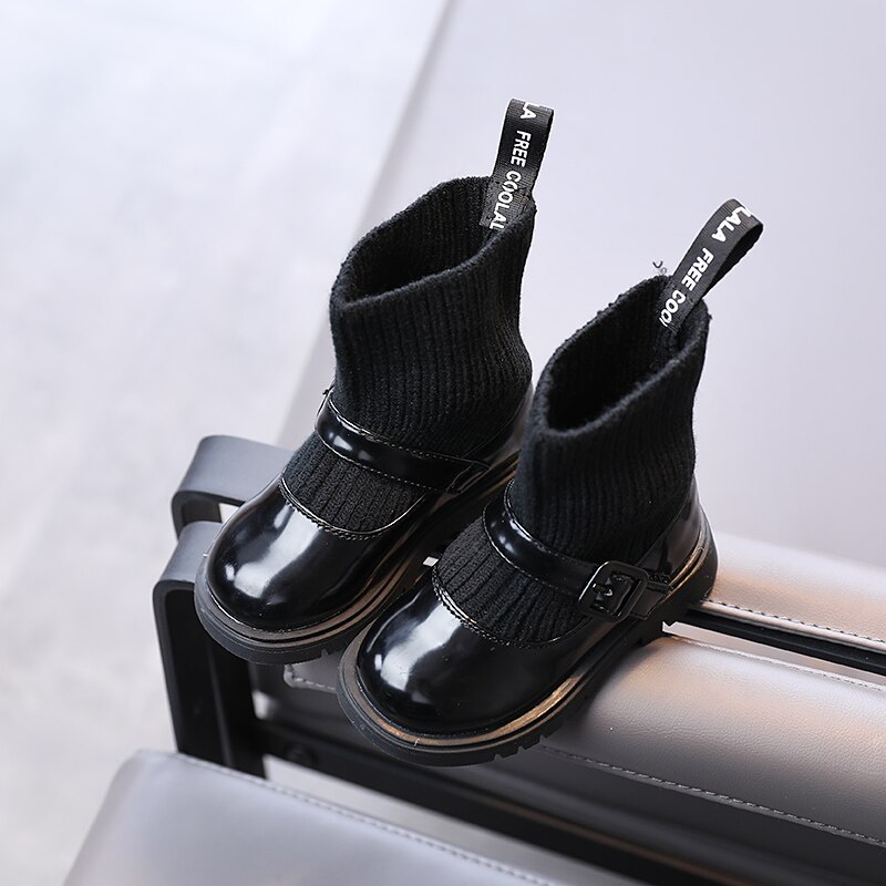 Girls' boots autumn and winter knitted Japanese children's socks and boots 1-3 years old children's shoes