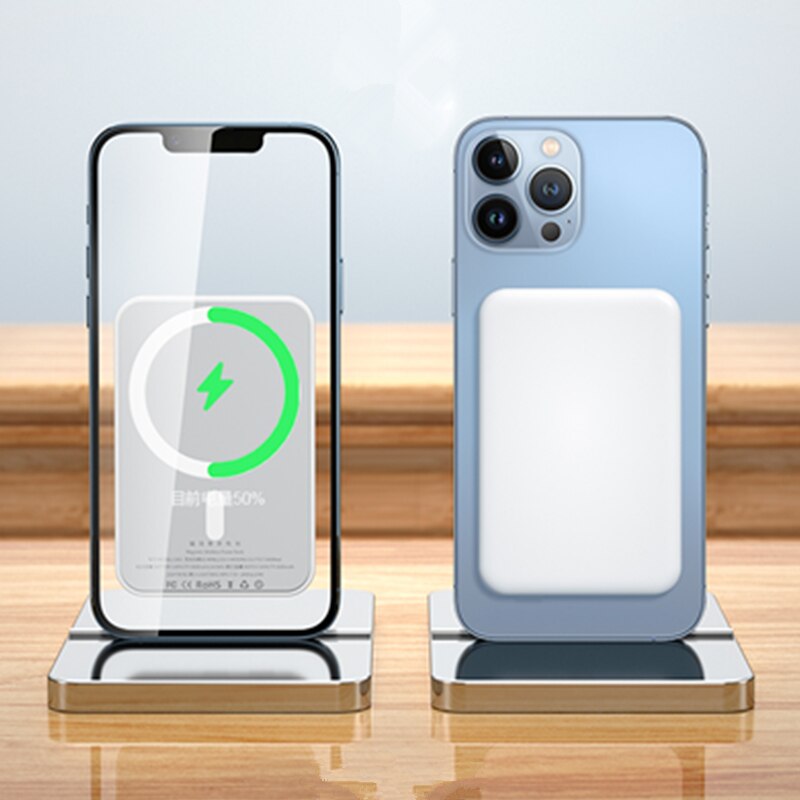 1:1 originale tragbare magnetische kabellose powerbanks mit 5000 mah schnellladefunktion für mobiltelefone, externer akku für iphone 12 und 13 pro max