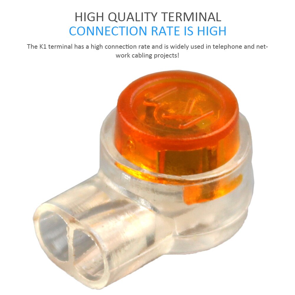 10Pcs Rj45 Connector Crimp Connection Terminals K1 Connector Waterproof Wiring Ethernet Cable Telephone Cord Term