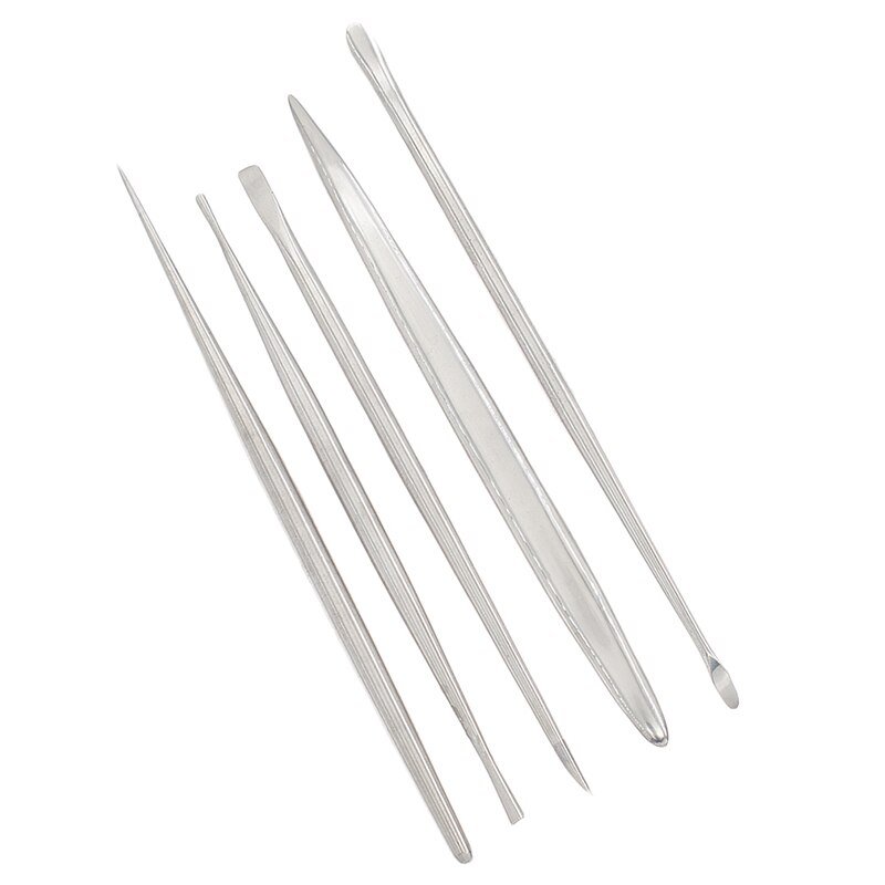 5Pcs Metal Clay Sculpting Set DIY Pottery Ceramics Tools Carving Sculpture Shaper Polymer Modeling Clay Tools: silver
