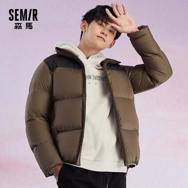 SEMIR Lightweight Down Jacket Men Short Winter Jacket Man Loose Brand Couple Thick Down Coat Clothes