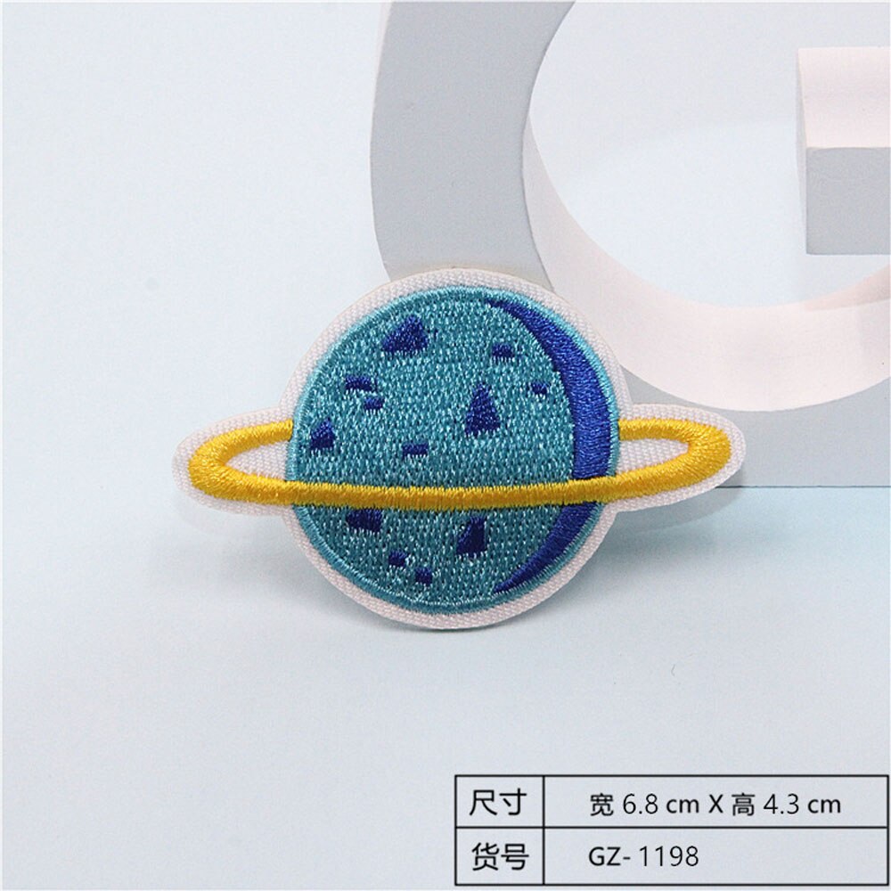 Fabric Embroidered Celestial Body Patch Clothes Stickers Bag Sew Iron On Applique DIY Apparel Sewing Clothing Accessories BU190: BU190N9