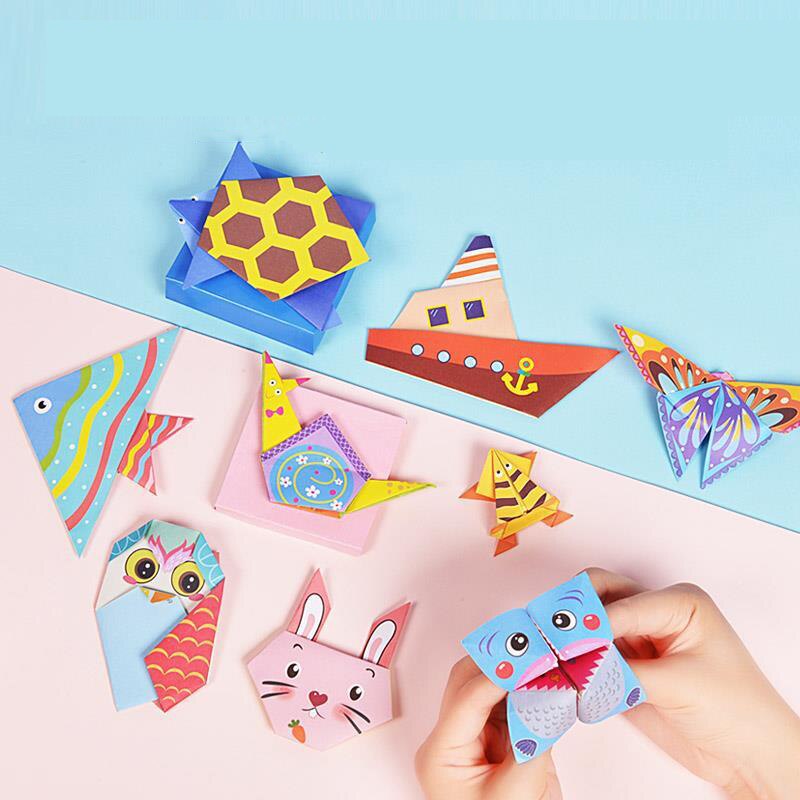 Puzzle 3D, jouet pliant pour enfants, livre en papier Origami pour motifs d&#39;animaux, fait à la main, jouets d&#39;artisanat de maternelle, 54 pièces