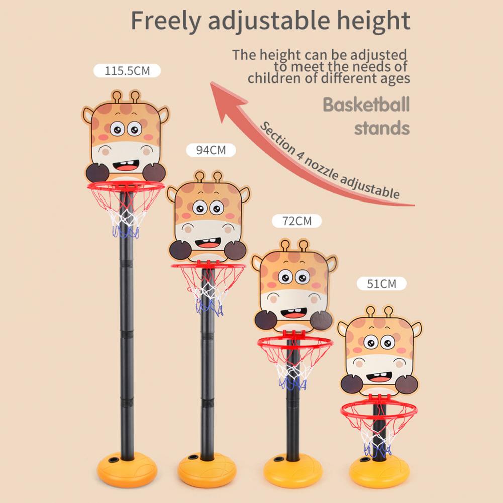 1 Set  Basketball Hoop Adjustable Height Stable Base Plastic Mini Outdoor Indoor Portable Basketball Stand Toy Set for Home   