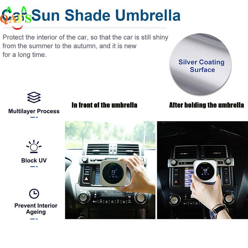 1Pc 79*145Cm Voor Achter Voorruit Paraplu Zonnescherm Window Zonnescherm Zonnescherm Visor Film Voor Auto window Auto Accessoires