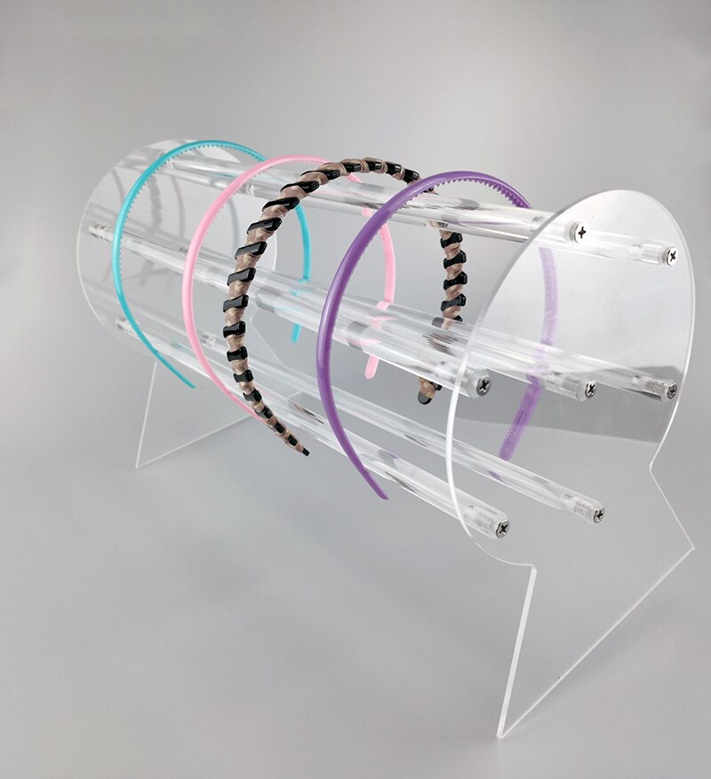Acrylic headband holder display case hair clip accessories tiara stand hairband support showcase rack jewelry organizer shelf