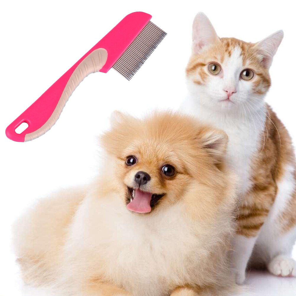 Flea Practical Grooming Cat Dog With Handle Hair Lice Manual Fine Toothed Supplies Stainless Steel Pet Comb