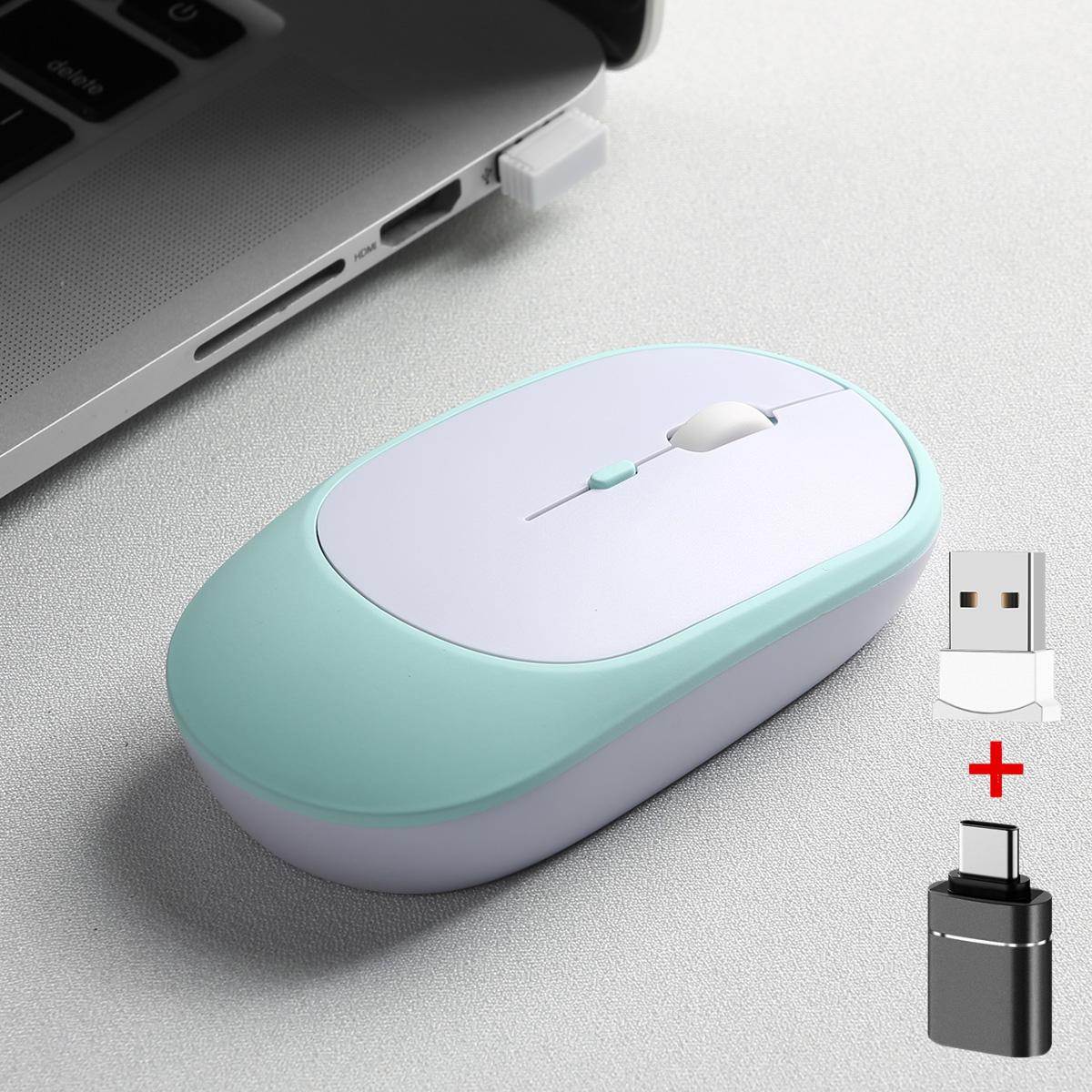 Rechargeable Wireless Mouse Dual Modes Bluetooth-compatible 2.4G USB Ergonomic Mice For Laptop Pad Tablet Macbook Mause: black