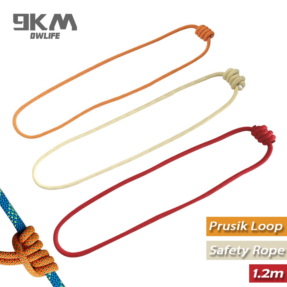 Rock Climbing Rope Prusik Loop Outdoor Mountaineering Safety Protection Accessories 6mm High Tensile Strength Wearable Durable