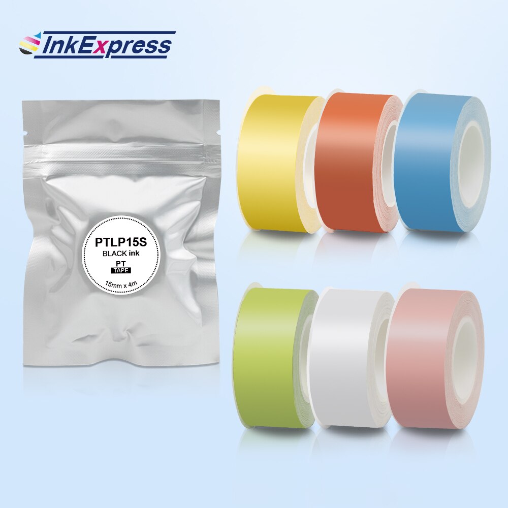 4PK 15mm taśma do króla Jim TEPRA Lite taśma LP15P LP15G LP15Y LP15R LP15B LP15S taśma z etykietami do króla Jim TEPRA drukarka do etykiet LR5E