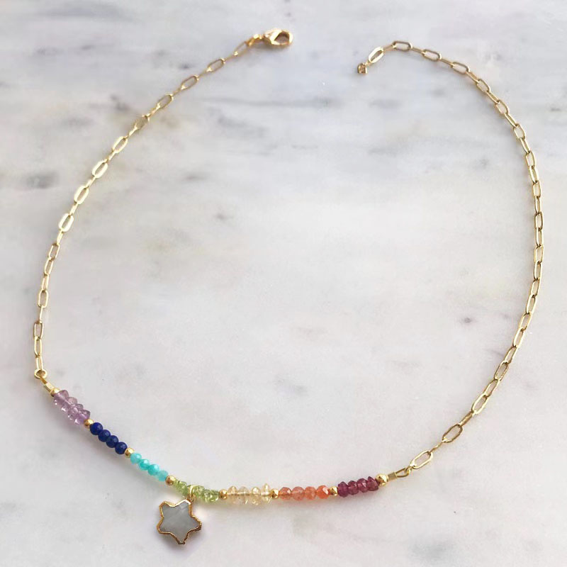 Natural Pearl Necklace for Women Colorful Natural Beaded Choker Exquisite Handmade Jewelry